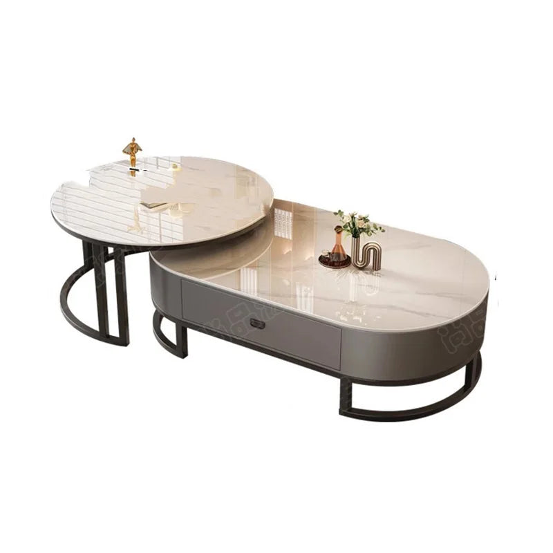 Tables basses extensibles rondes modernes — minimalistes, design livre, meubles salon