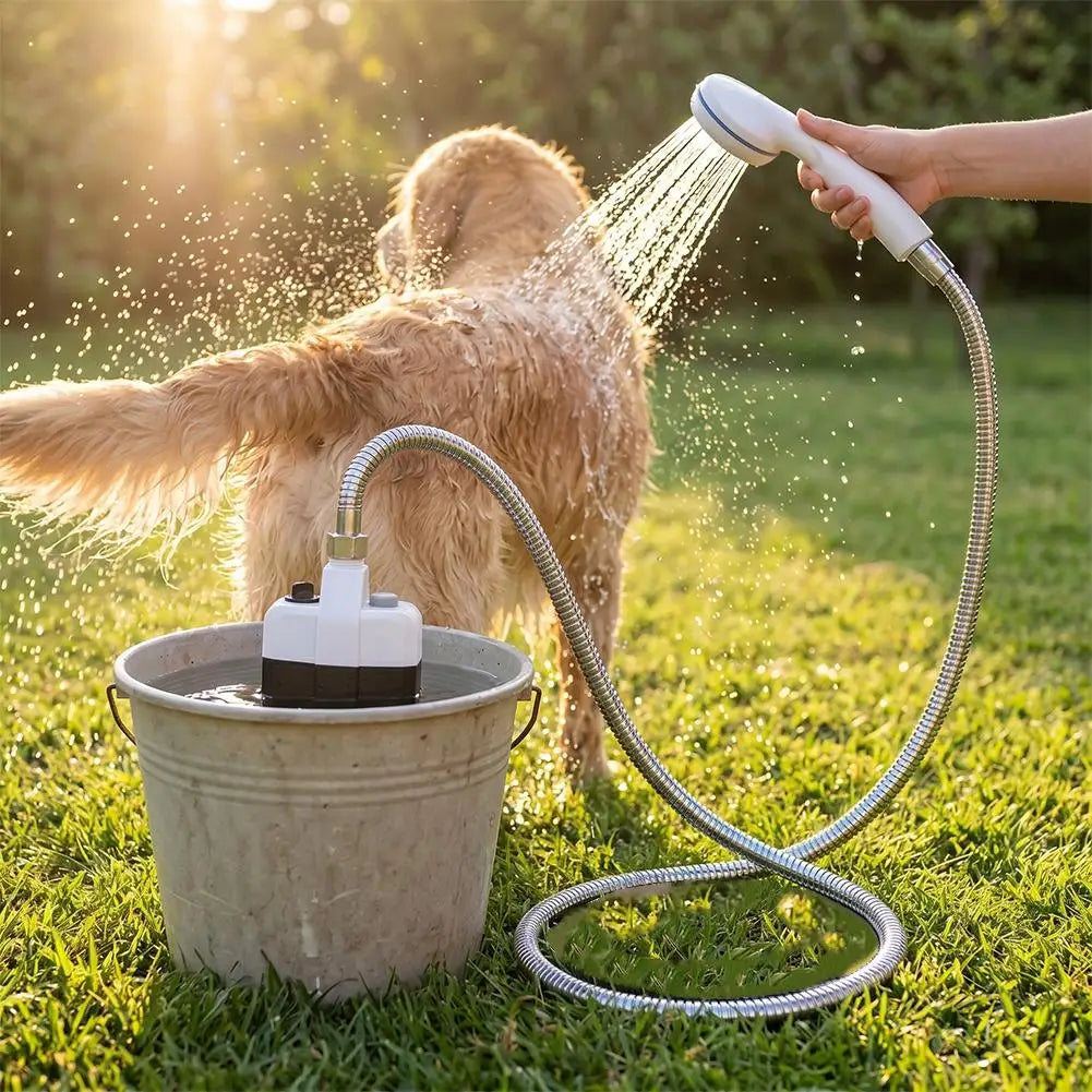 Douche de Camping Portable Rechargeable — Pompe Électrique pour Plage & Voyage