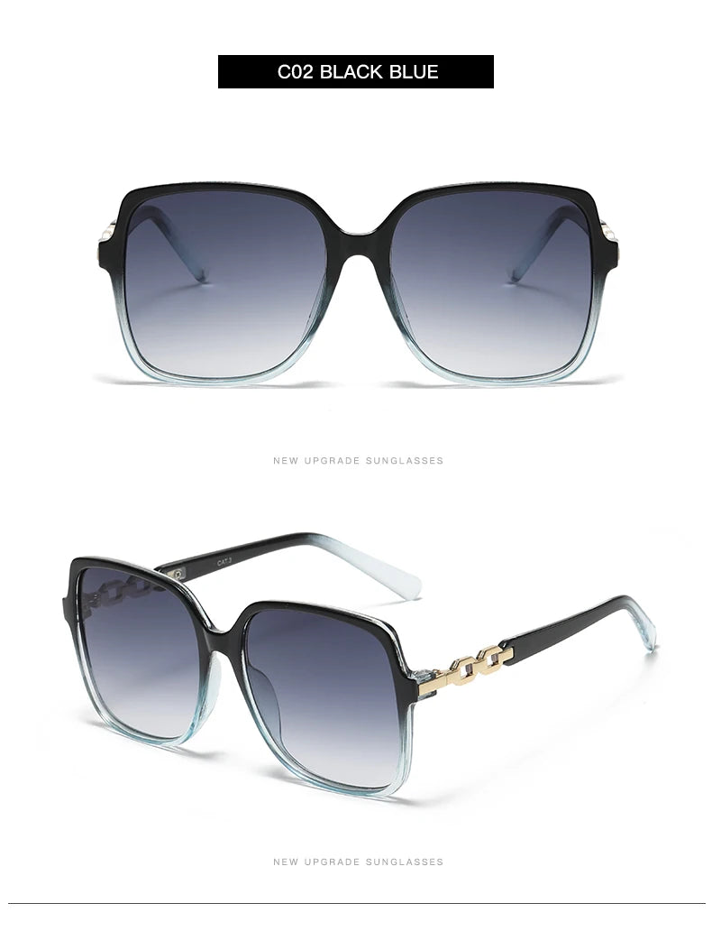 Mode carré à la mode cyclisme lunettes de soleil femmes grand cadre coloré lunettes de soleil femme dégradé extérieur nuances dames lunettes