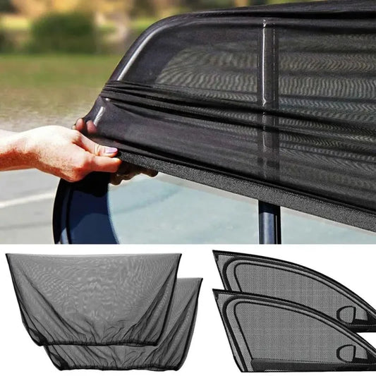 1 paire de pare-soleil de fenêtre de voiture en maille, fenêtre latérale arrière de voiture, rideau d'ombrage respirant, couverture de pare-soleil pour intérieur d'automobile