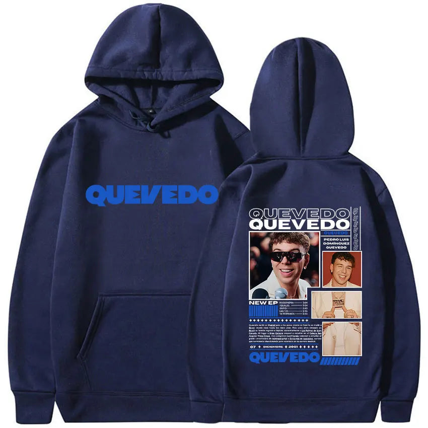 Rapero 2025 Quevedo Buenas Noches Tour Álbum Sudadera Rock Gótico Pop Música Sudaderas Hip Hop Sudadera Con Capucha Y Mangas Largas