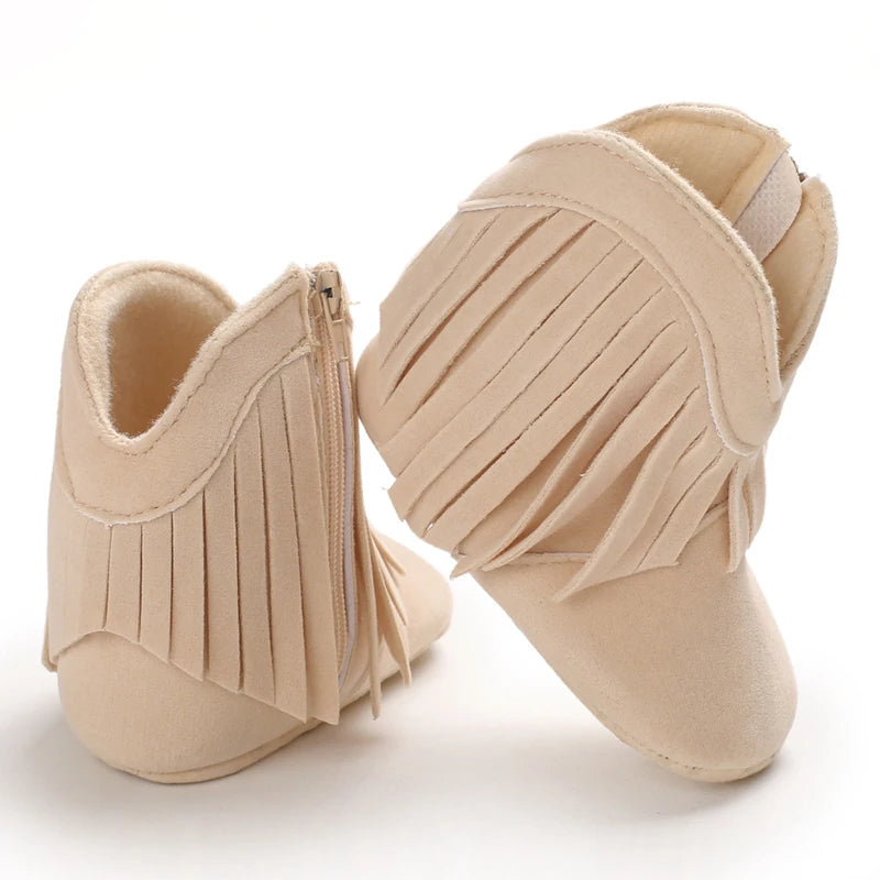 Mocassins Bébé Hiver Franges — Chaussures Douces Unisexe 0–18 mois
