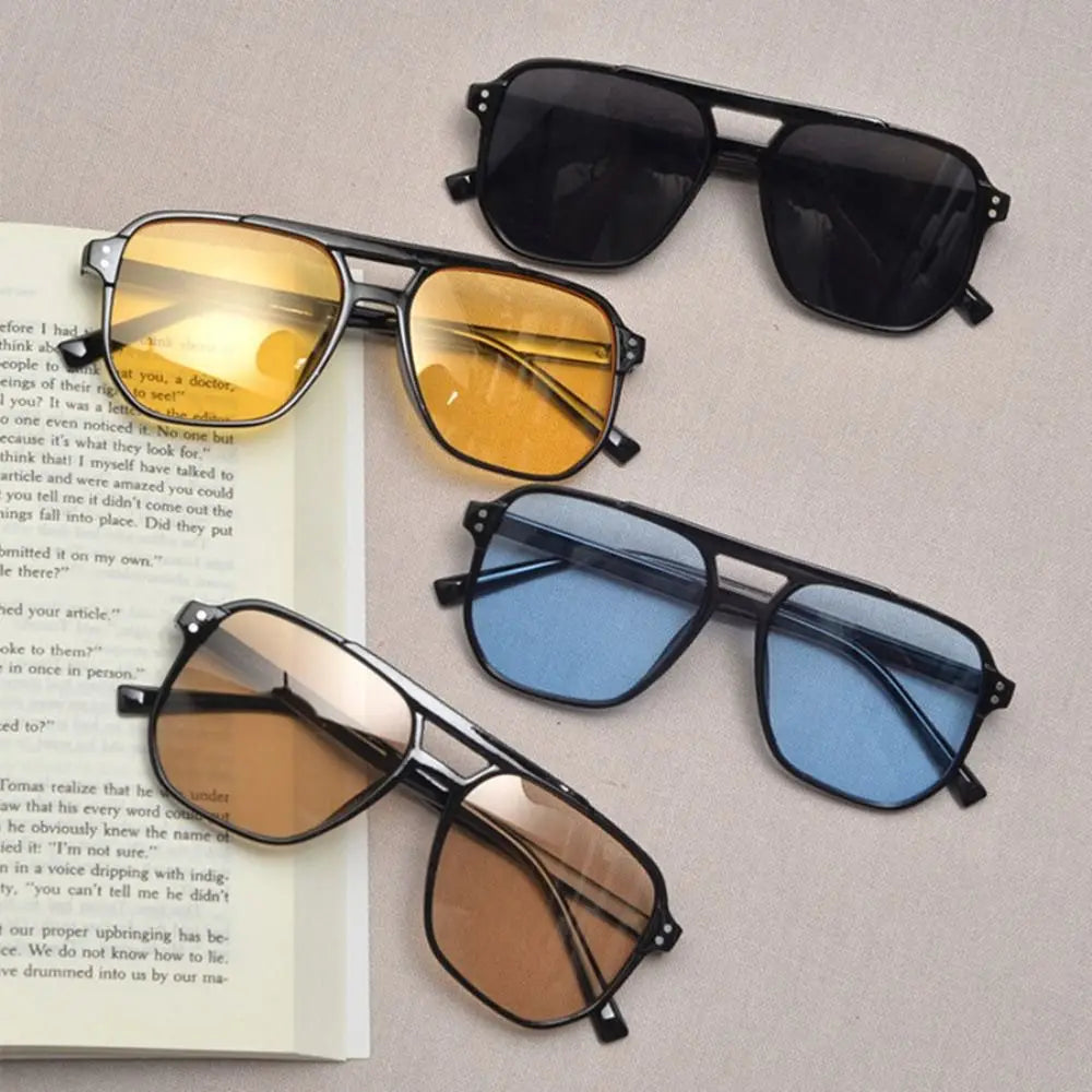 Lunettes de Soleil Punk Carrées Anti-UV — Plage Voyage Rétro Unisexe