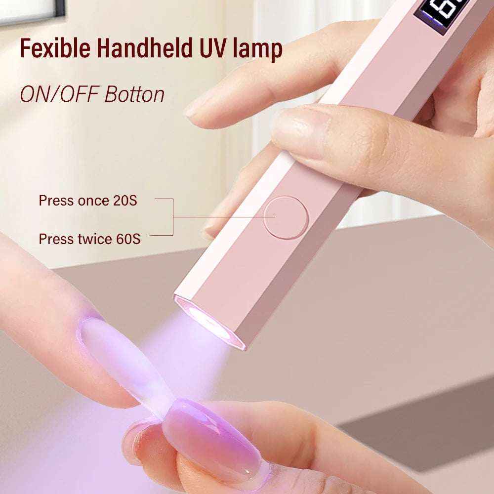 YIKOOLIN Mini Portable UV Gel Nail Dryer Lamp Quick for Home Salon Tools Professional Nail Phototherapy Flashlight Pen
