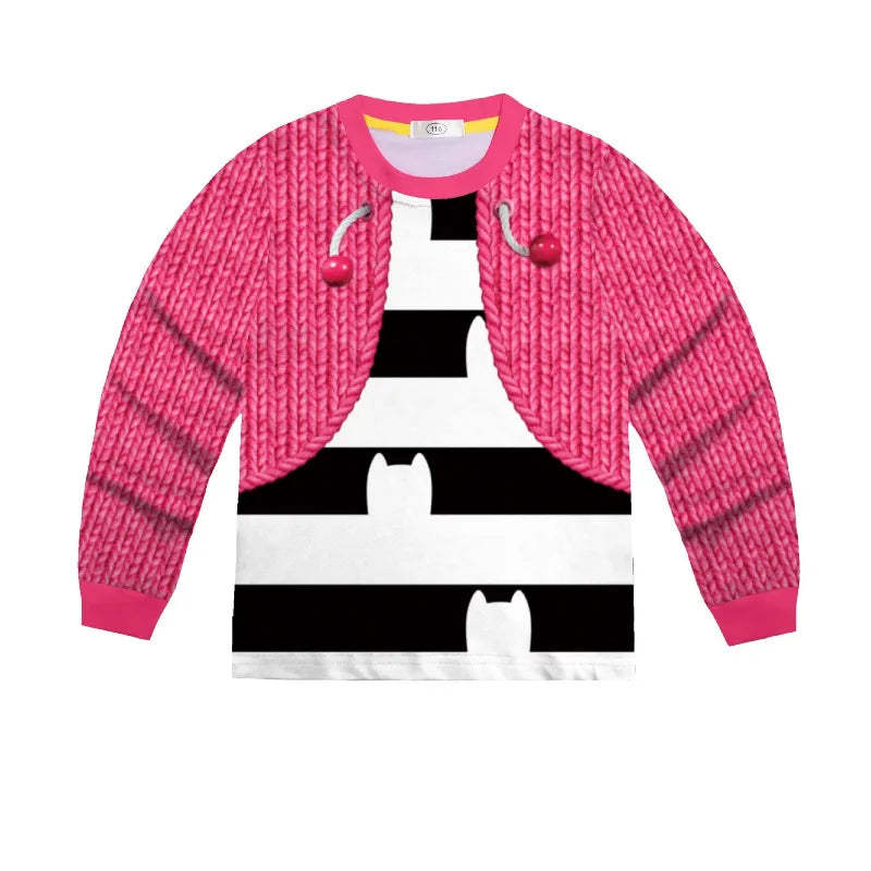Gabbys D-Dolhouse disfraz para niños peluca conjunto de pijama Gabby Cat niñas camiseta de manga larga + pantalón diadema conjunto de trajes de Halloween para niños