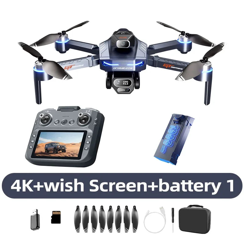 Drone GPS 8K professionnel — double caméra, moteur brushless, maintien d'altitude, quadricoptère pliable RC