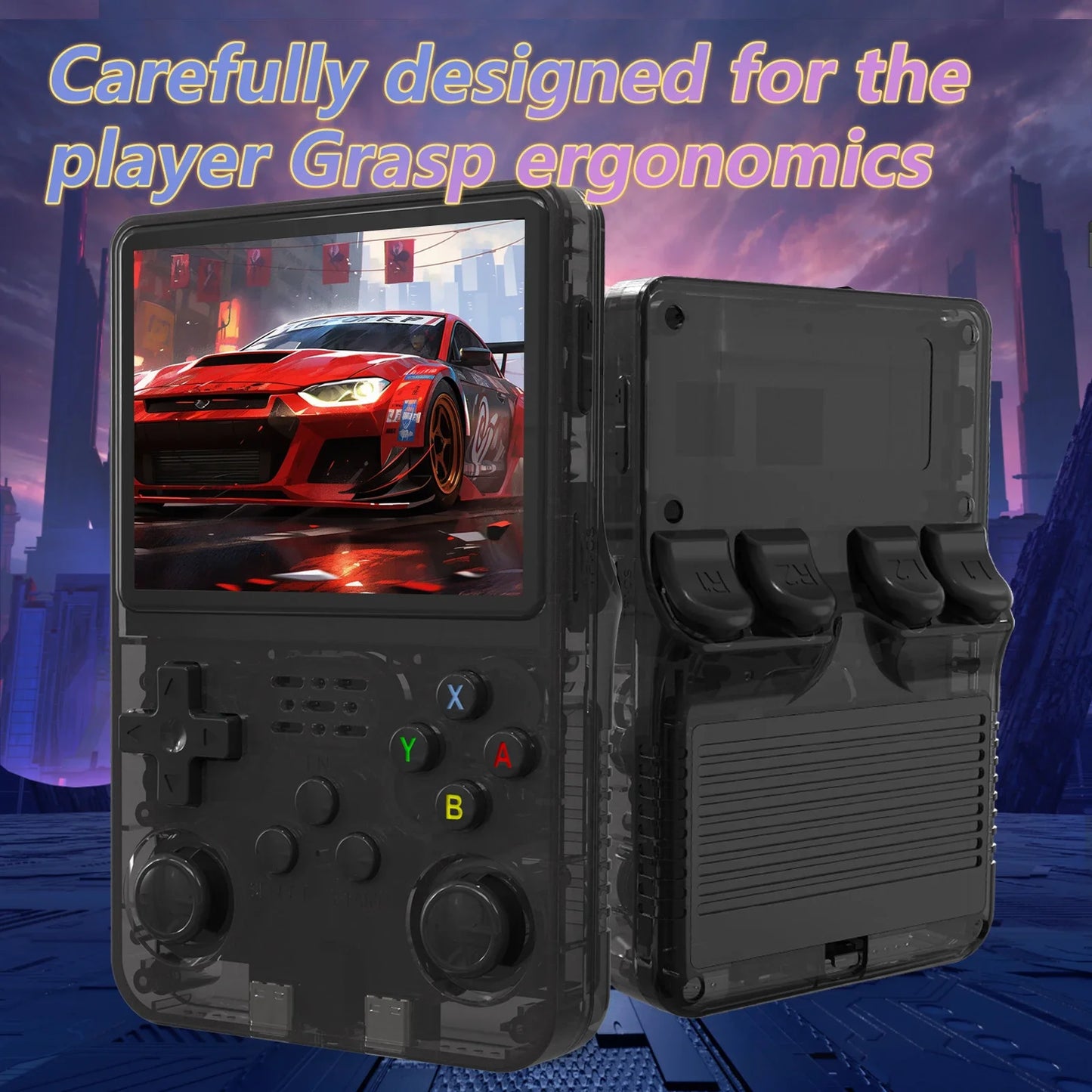 Consola de juegos portátil R36S, pantalla IPS de 3.5 pulgadas, resolución de 640x480, 64 GB de memoria integrada, juegos clásicos precargados