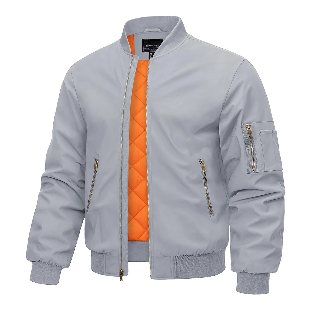 Veste bomber pour hommes — chaud, hiver, rembourré, baseball, pilote, coupe-vent, varsity
