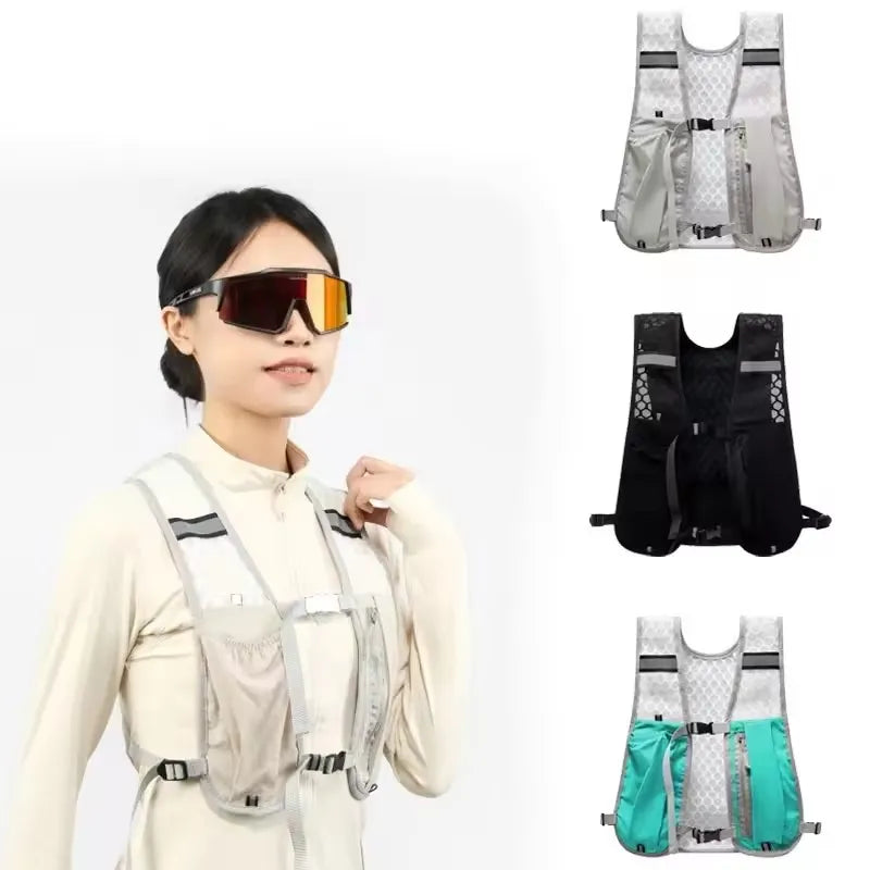 Ventes d'usine course hydratation gilet sac à dos pour randonnée cyclisme Marathon léger eau poitrine Pack avec poche de rangement pour téléphone