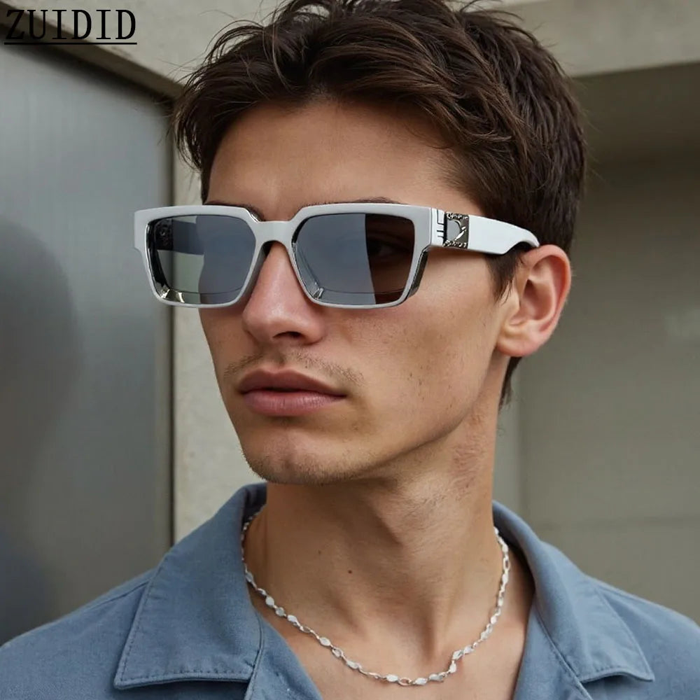 Lunettes de soleil carrées pour hommes rétro — femmes, mode, vintage, vacances, 2025