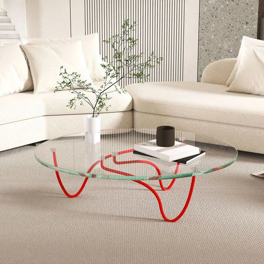 Transparent and Simple Side Table, Modern, Metal, Unique, High-Quality Glass, Nordic, Italian, Slim, Mesa, Living Room Auxiliary Furniture
