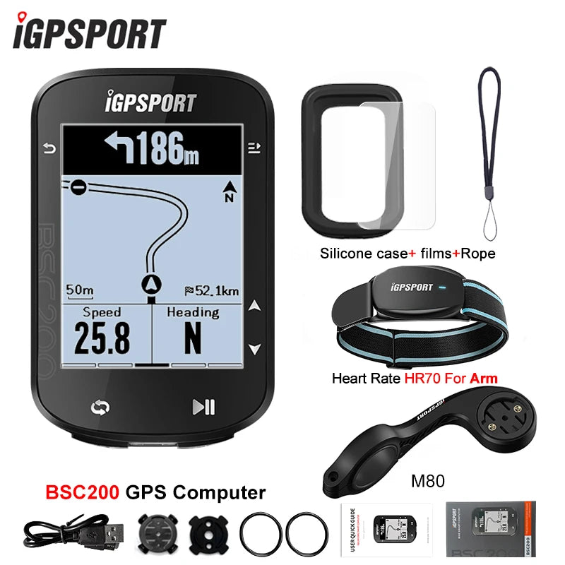 IGPSPORT BSC200 GPS Cycle Bike Computer Wireless Digital Bicycle Speedometer ANT+ Route Navigation Stopwatch Cycling Odometer