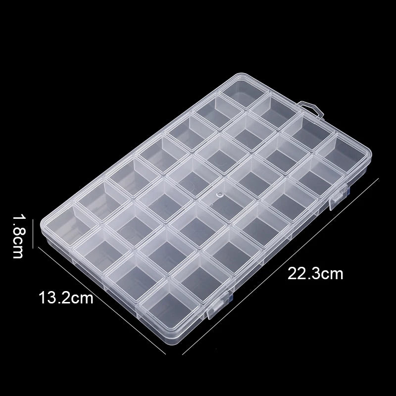 Contenedor de almacenamiento transparente, joyero, caja de almacenamiento de plástico transparente, organizador de almacenamiento de pendientes vacío, vitrina para cuentas