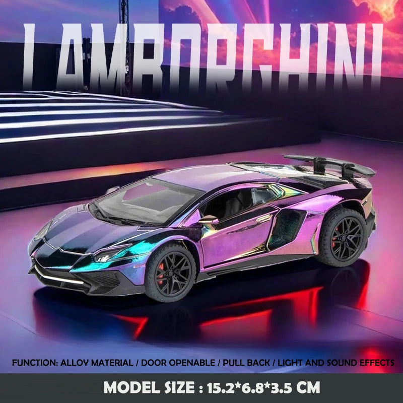 Modèle de supercar 1:32 avec son et lumière — moulé sous pression, cadeau d'anniversaire garçon