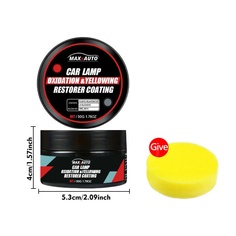 Kit de polissage de restauration de phares de voiture, dissolvant de rayures et pâte de réparation de nettoyant d'oxydation pour l'assemblage de phares