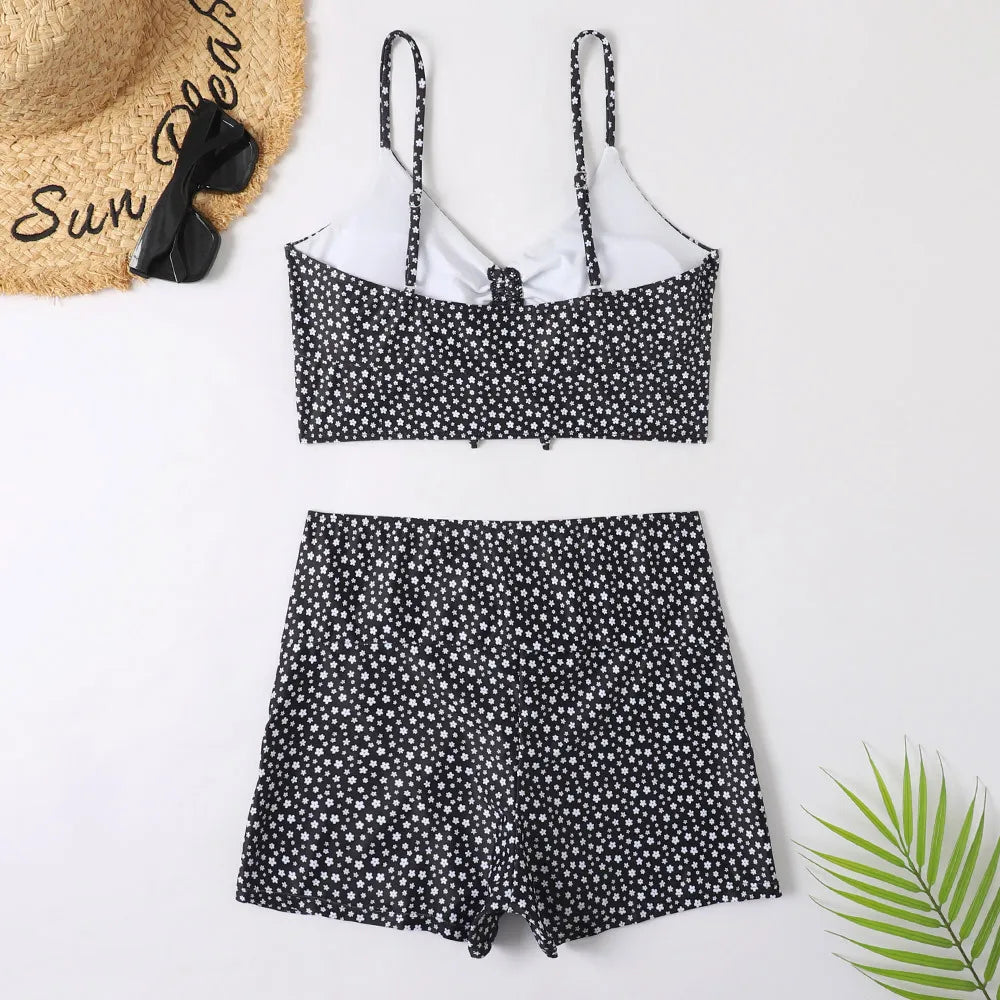 2025 taille haute Bikini maillot de bain femmes Push Up Bikini maillot de bain fleuri imprimé Bikini boxeurs maillots de bain maillot de bain maillot de bain