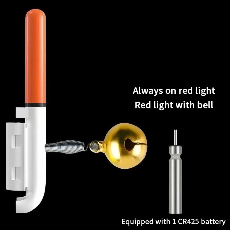 Bâton Lumineux Rechargeable USB avec Cloche & Flotteur — Alarme Morsure Pêche