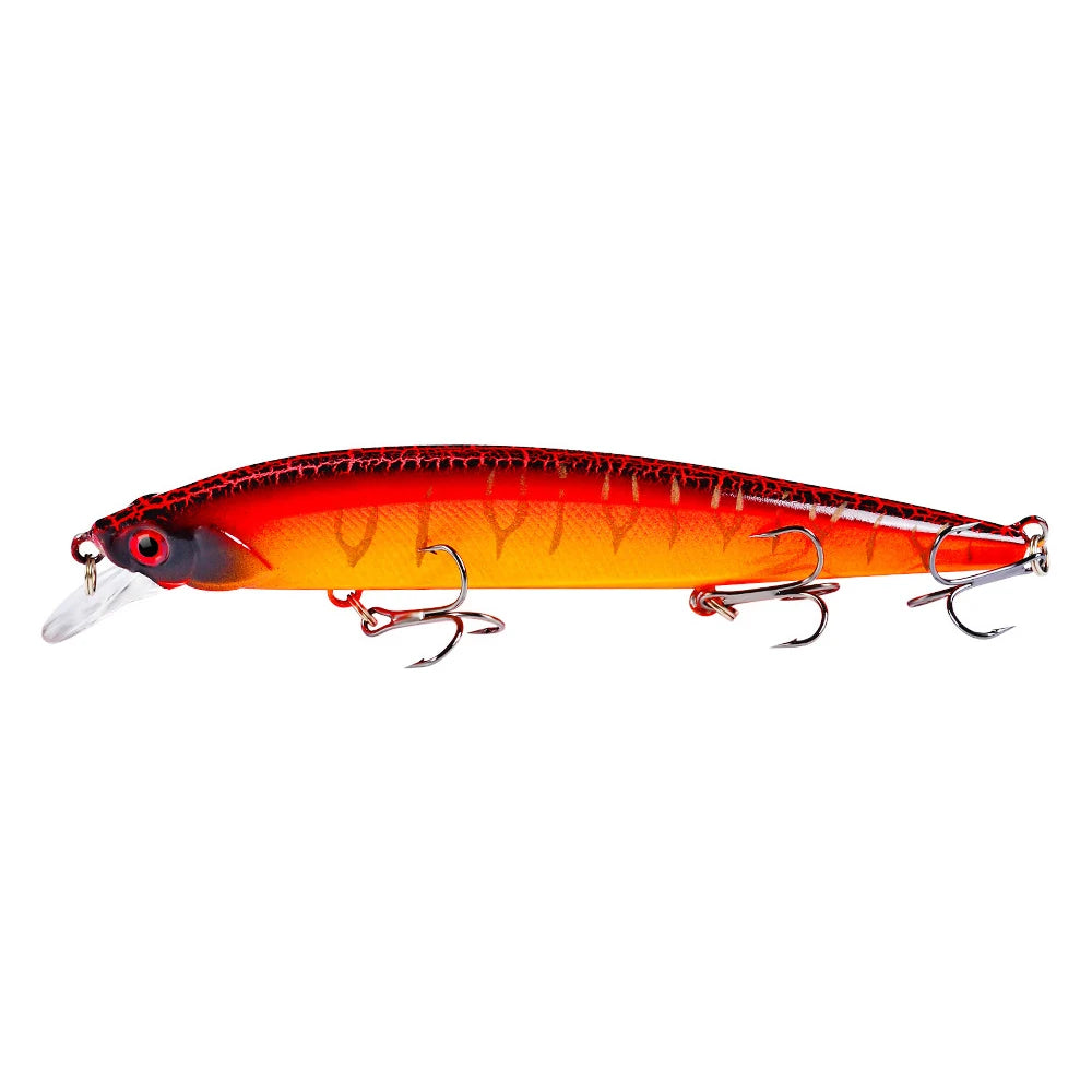 1 pièces leurre de pêche Wobbler réaliste yeux 3D 14 cm/18.5g vairon appât dur artificiel matériel de pêche leurre flottant avec 6 #   Crochets
