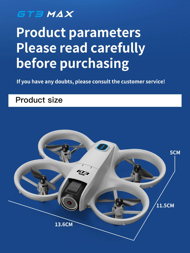 Drone 8K HD grand écran — positionnement flux optique, moteur brushless, évitement intelligent d'obstacles