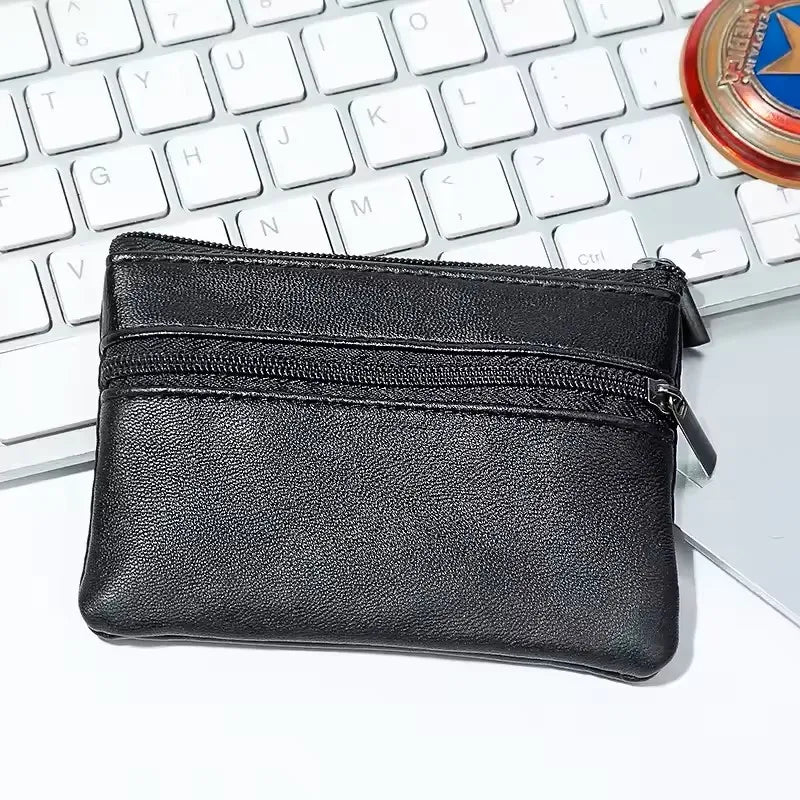 Women Men Coin Purses Men Small Wallet Change Purses Zipper Money Bags Kids Mini Leather Wallets Keychain Carteira