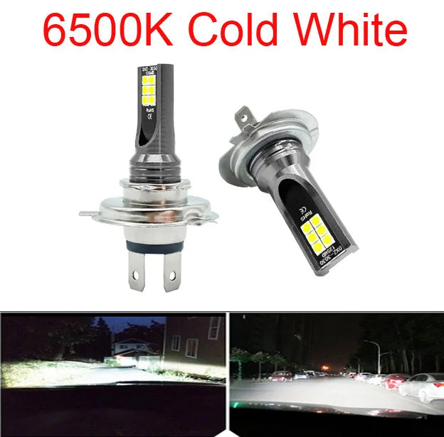 Super bright LED bulb for car and motorcycle, automatic fog lights, sauna light, H4, H7, H1, H3, H8, H9, H11, 9005, 9006, HB3, HB4, 12V, 24V, 80W, 2 pieces