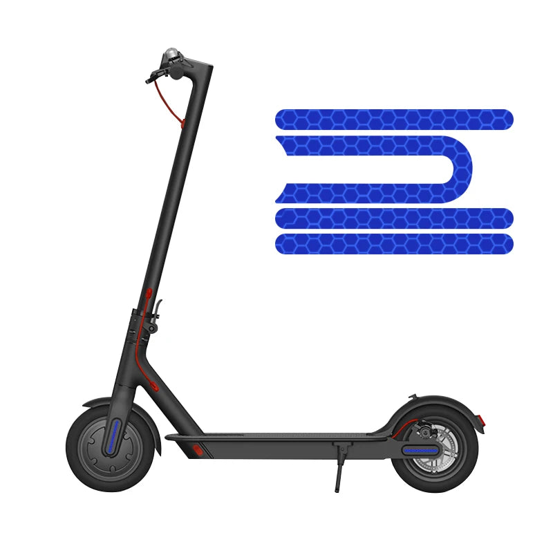 M365 Pro electric scooter stickers, 4-piece set, adhesive strips, reflective covers, protective case, skateboard