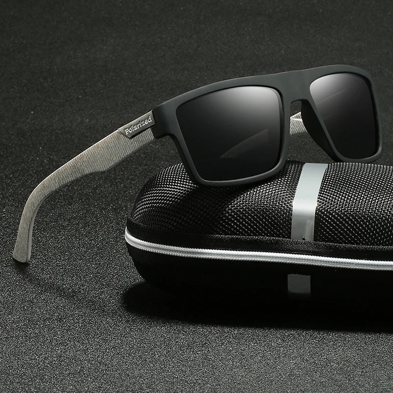 Lunettes de soleil polarisées pour hommes — carrées, vintage, conduite, escalade, sport, cadeau Noël
