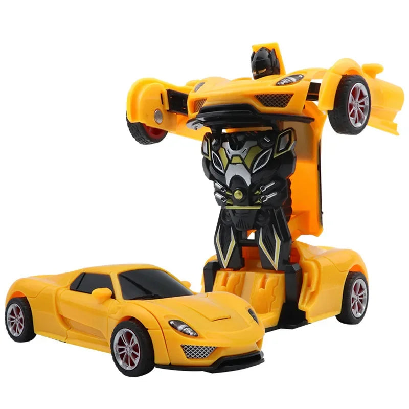 Voiture jouet à changement de forme à impact inertiel pour garçon, robot Autobot à changement de forme à un bouton, puzzle à changement de forme, collision