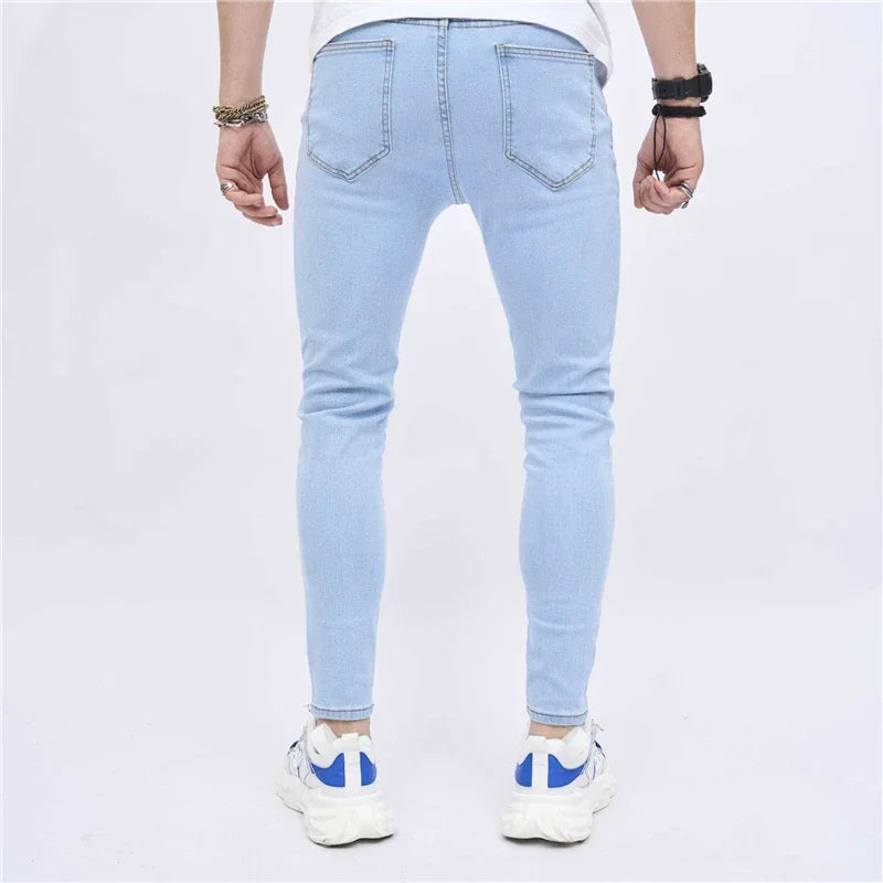 Jean Skinny Décontracté Homme — Polyvalent Coupe Ajustée Poche