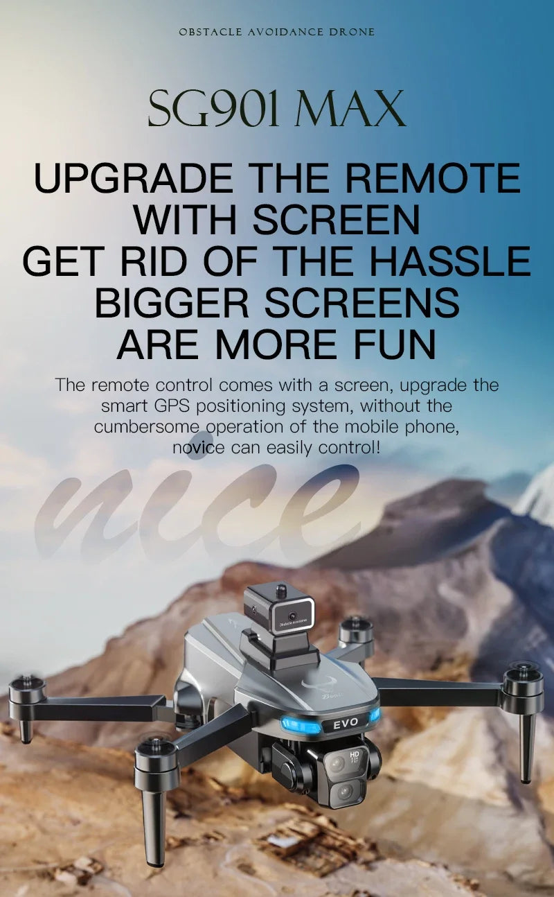 Drone GPS 8K professionnel — évitement d'obstacles, télécommande grand écran, pliable, moteur brushless