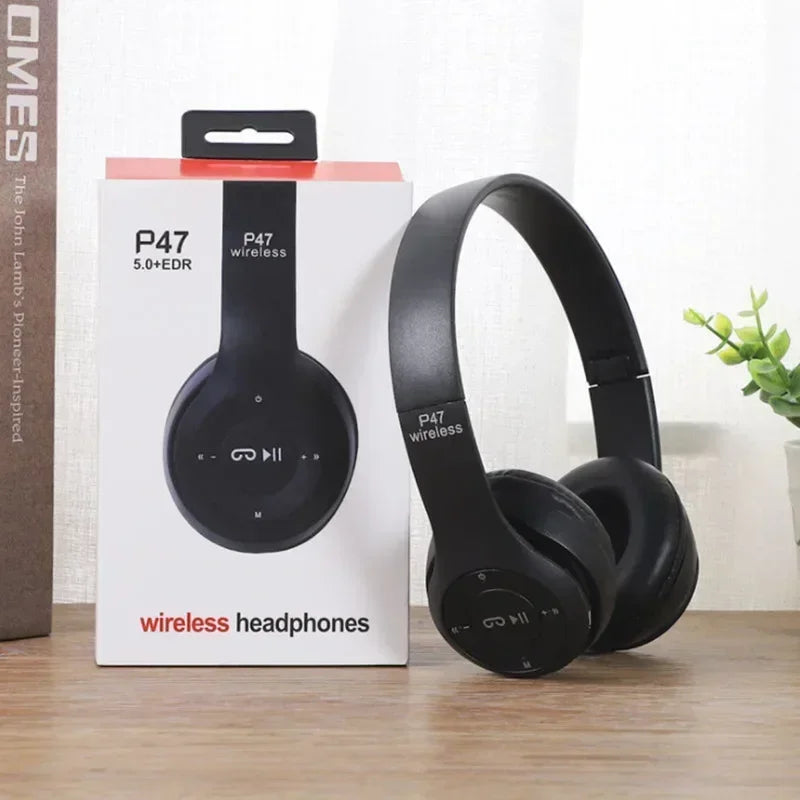 Auriculares inalámbricos Bluetooth 5.0, portátiles y plegables, multifuncionales, para conexión Bluetooth, tarjeta TF, conexión por cable
