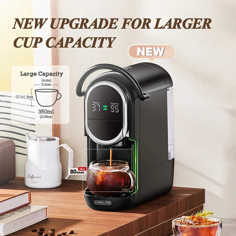 CAFELFFE 4-in-1 Capsule Coffee Machine, Hot and Cold Multiple Espresso Cappuccino Maker, Dolce Gusto a.net, Espresso Powder 19BAR