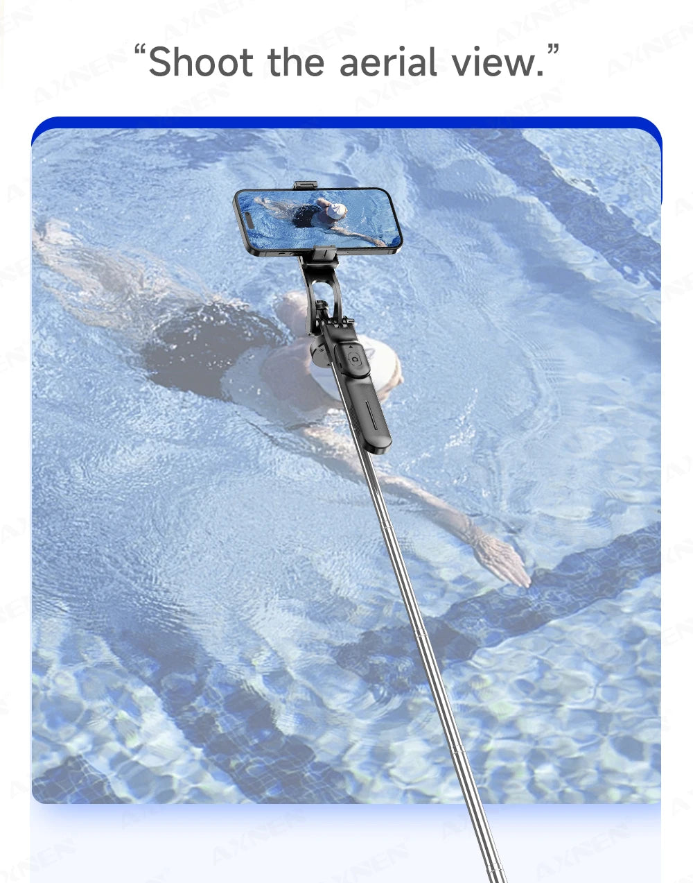 Perche à selfie trépied 1708mm avec télécommande Bluetooth — rotation 360°, interface 1/4", lumière optionnelle