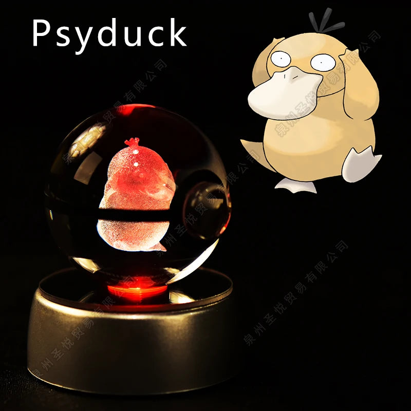 Boule de cristal 3D veilleuse — lampe en verre, statue, cadeau d'anniversaire pour enfants