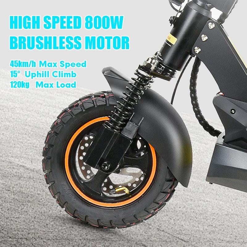 Trottinette Électrique Tout-Terrain Pliable 800W 48V 15Ah — 45 km/h 10 Pouces Adulte