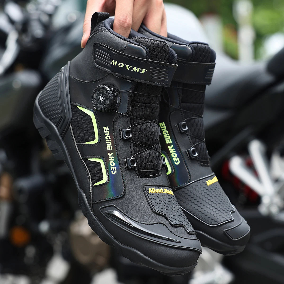 Bottes Moto Homme Cuir Respirantes — Antidérapantes & Résistantes