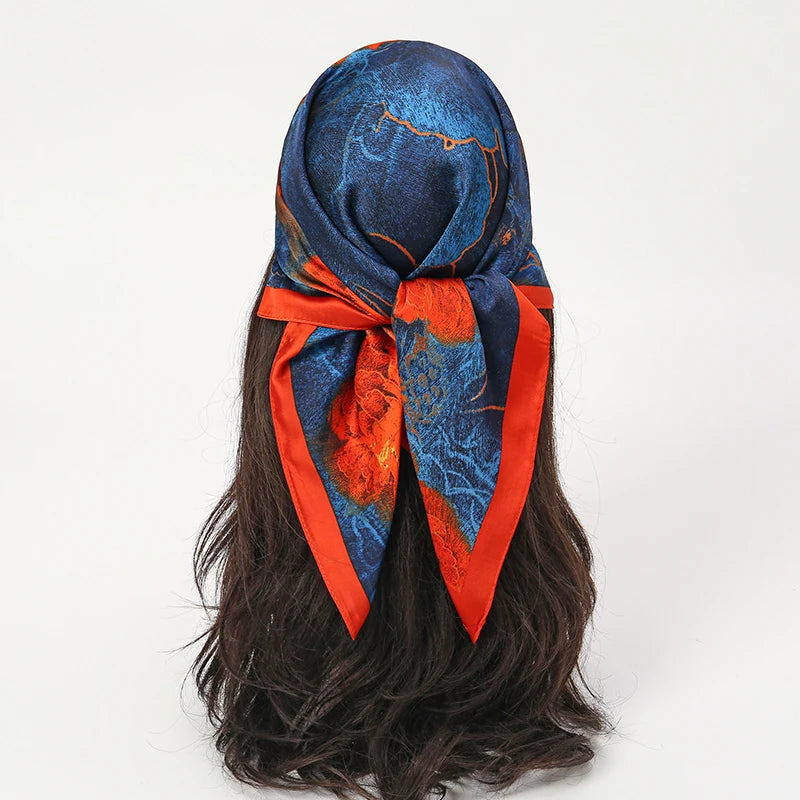 Pañuelo cuadrado tipo hiyab para mujer, estampado popular de lujo, chales cálidos de playa, envolturas, diadema para el cabello