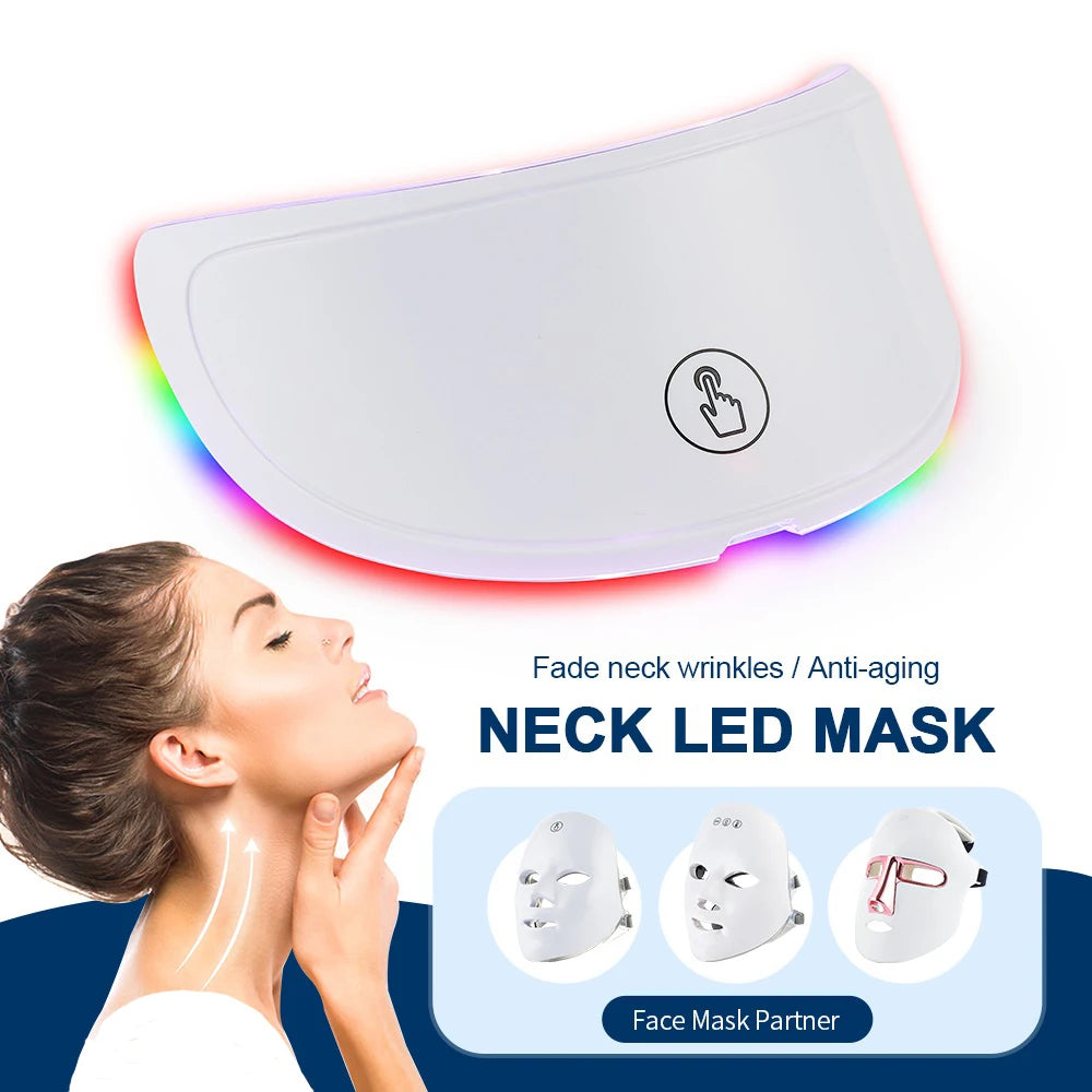 Machine de beauté pour le visage sans fil, masque facial à photons, 7 couleurs, LED, raffermissement de la peau, rajeunissement du cou