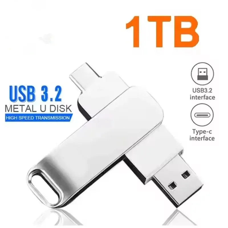 DIXSG pour Xiaomi, clés USB 3.2 de 16 To, disque U de 2 To, clé USB métallique haute vitesse, étanche, type C, mémoire USB, clés USB