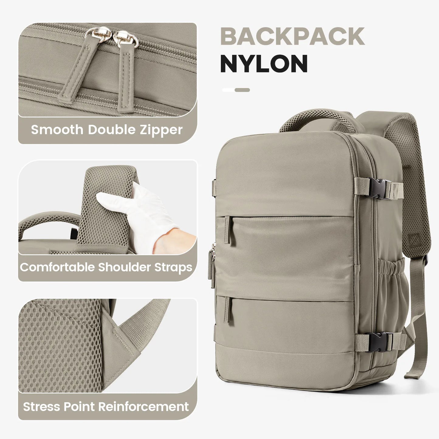 Sac à Dos Cabine 40x20x25 Femme — Pochette Ordinateur Étanche Sac d’École