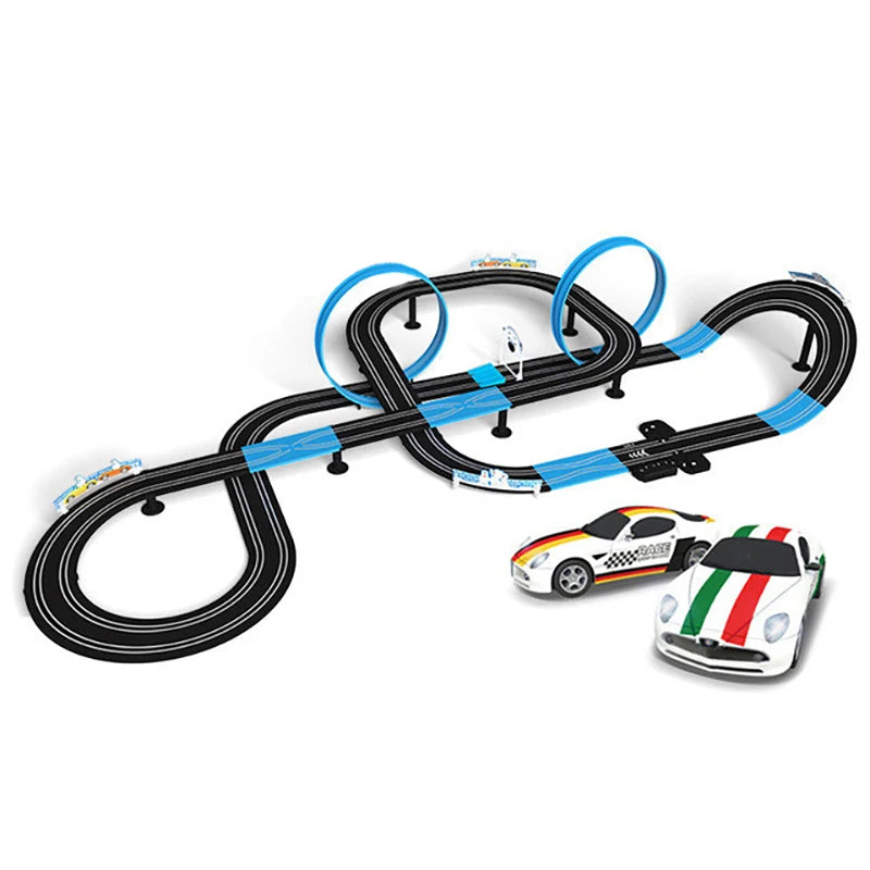 Ensemble de jouets voie ferrée électrique — double télécommande, piste de course, circuit, jouet pour garçons et enfants