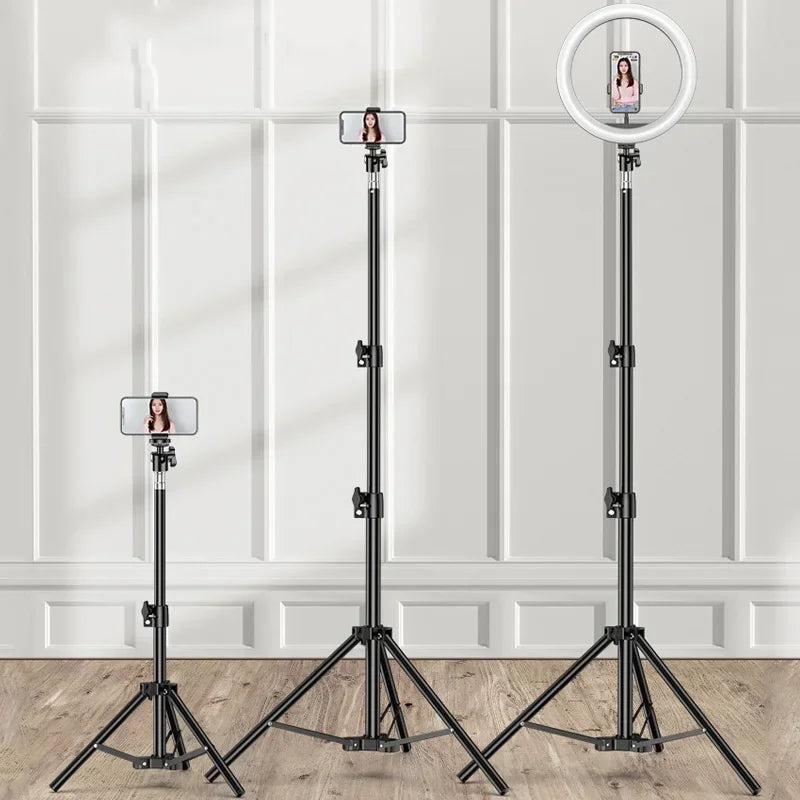 Trépied de diffusion en direct de 160cm, Type d'atterrissage, ancre de caméra, cadre lumineux pour Selfie, thermomètre en métal, support pour téléphone