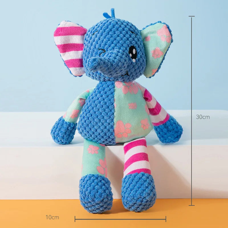 Jouet en peluche pour chien, mignon renard, éléphant, résistant aux morsures, interactif, grinçant, jouet à mâcher, nettoyage des dents de chien, poupée sonore, jouet à mâcher