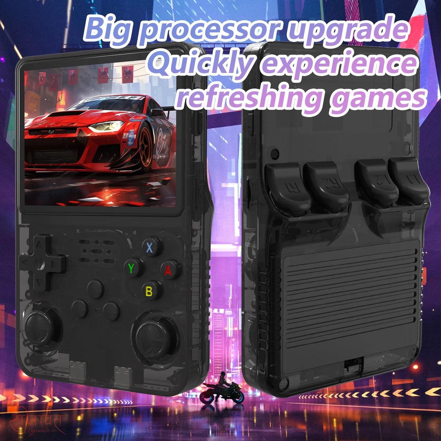 Consola de juegos portátil R36S, pantalla IPS de 3.5 pulgadas, resolución de 640x480, 64 GB de memoria integrada, juegos clásicos precargados