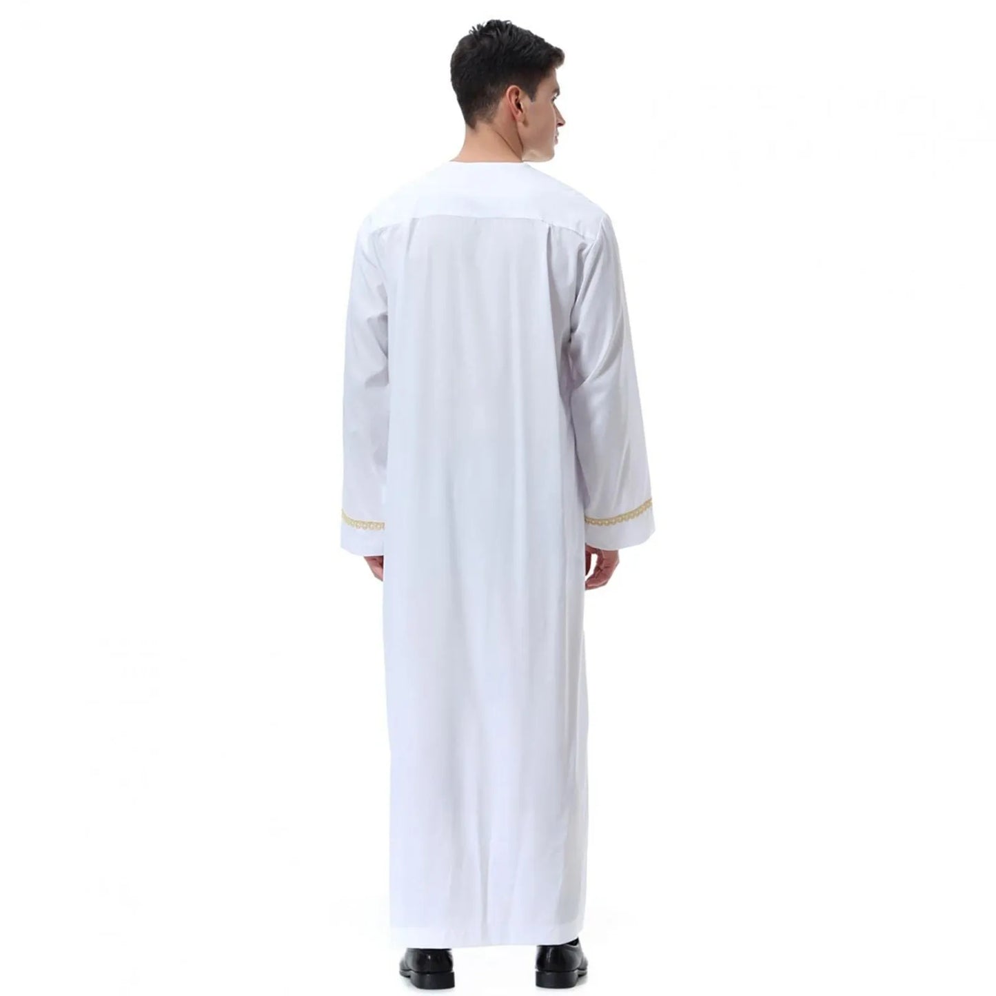 Vêtements musulmans traditionnels pour hommes, chemise musulmane, robe d'aviation, royauté islamique, robe de Dubaï, col rond, manches longues, rétro, adt Abaya