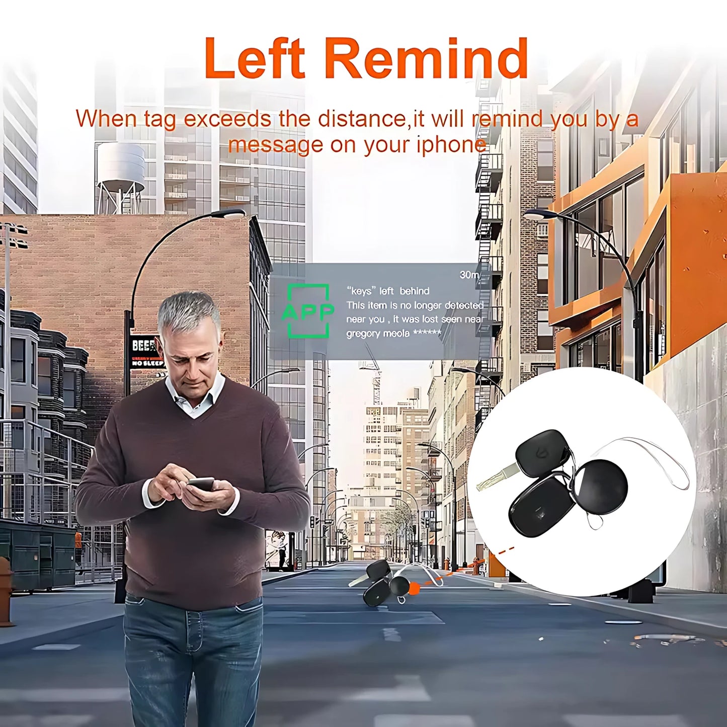Mini traceur GPS intelligent Bluetooth — dispositif rappel anti-perte, localisateur, clé voiture, animaux, enfants