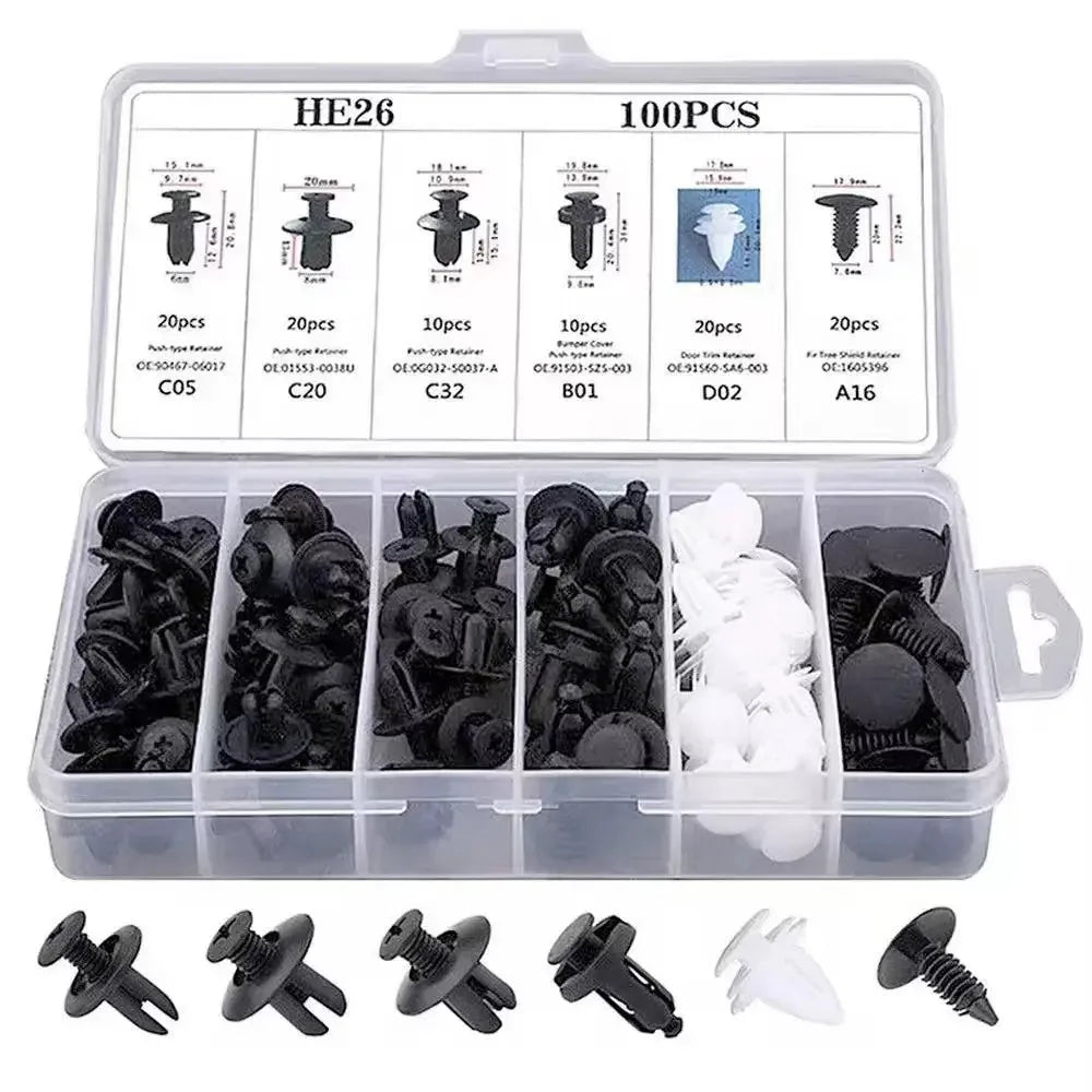 Nouveaux Clips de fixation automatiques, goupille de retenue mixte pour carrosserie de voiture, Rivet, Kit de fixation de panneau de garniture de porte de pare-chocs, outils de retenue de Clips de voiture