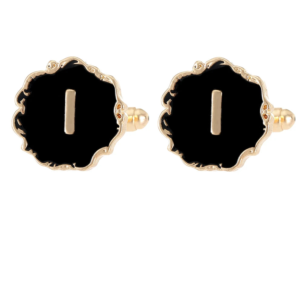 Gemelos clásicos para hombre, 26 letras iniciales del alfabeto, A B C D E F G H I J K L M N O P Q R S T U, botón de manga V W X Y Z