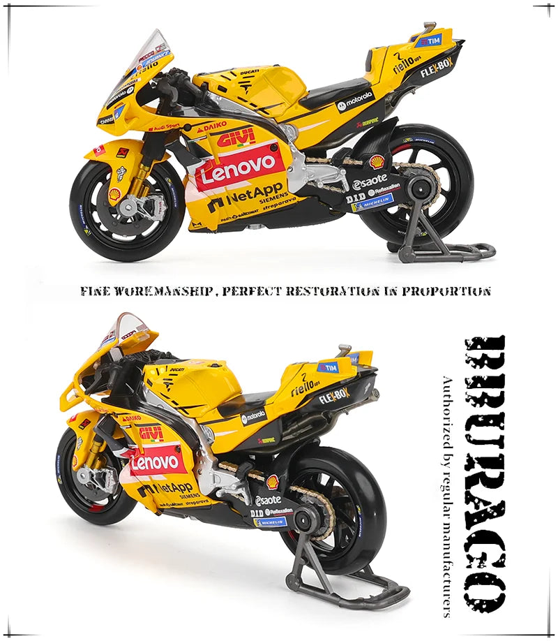 Maisto 1:18 2024 Equipo Ducati Lenovo # 1 Bagnaia Piloto Campeón Moto GP Carrera Aleación Fundida Modelo de Motocicleta Colección Regalo Juguete