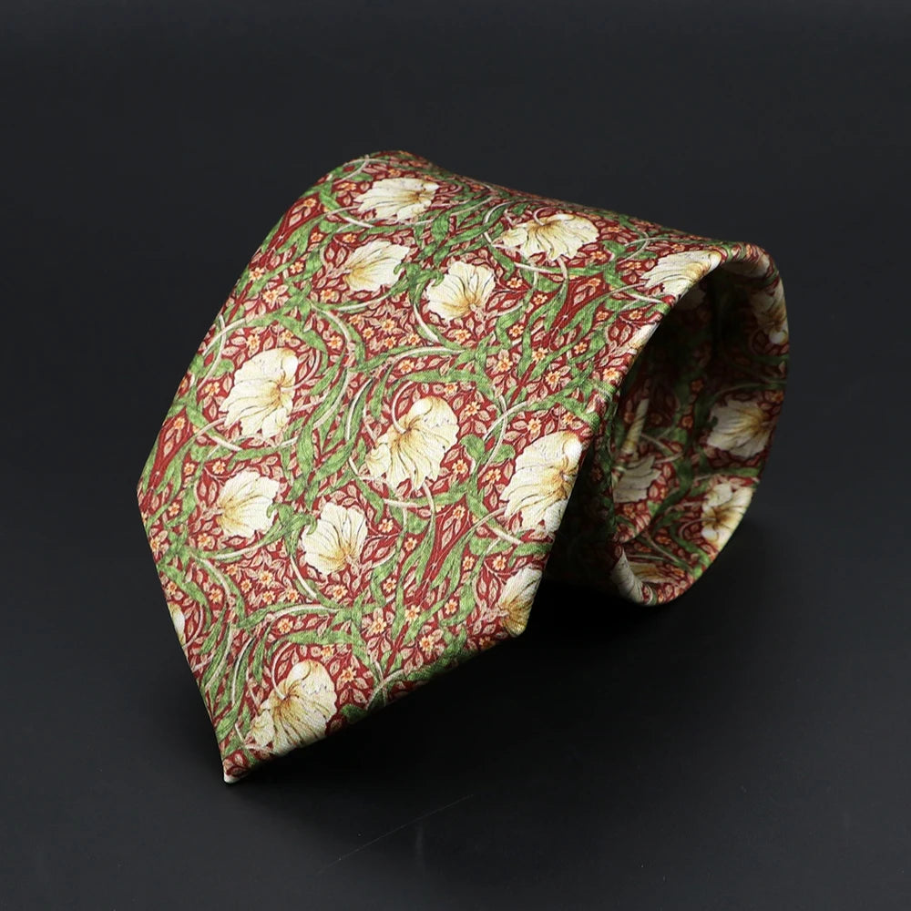 Cravates Vintage à Imprimé Numérique pour Homme, Motif Floral, artificiel an, Forêt, Doux, Rétro, pour ixDécontractée, Accessoire, 8cm